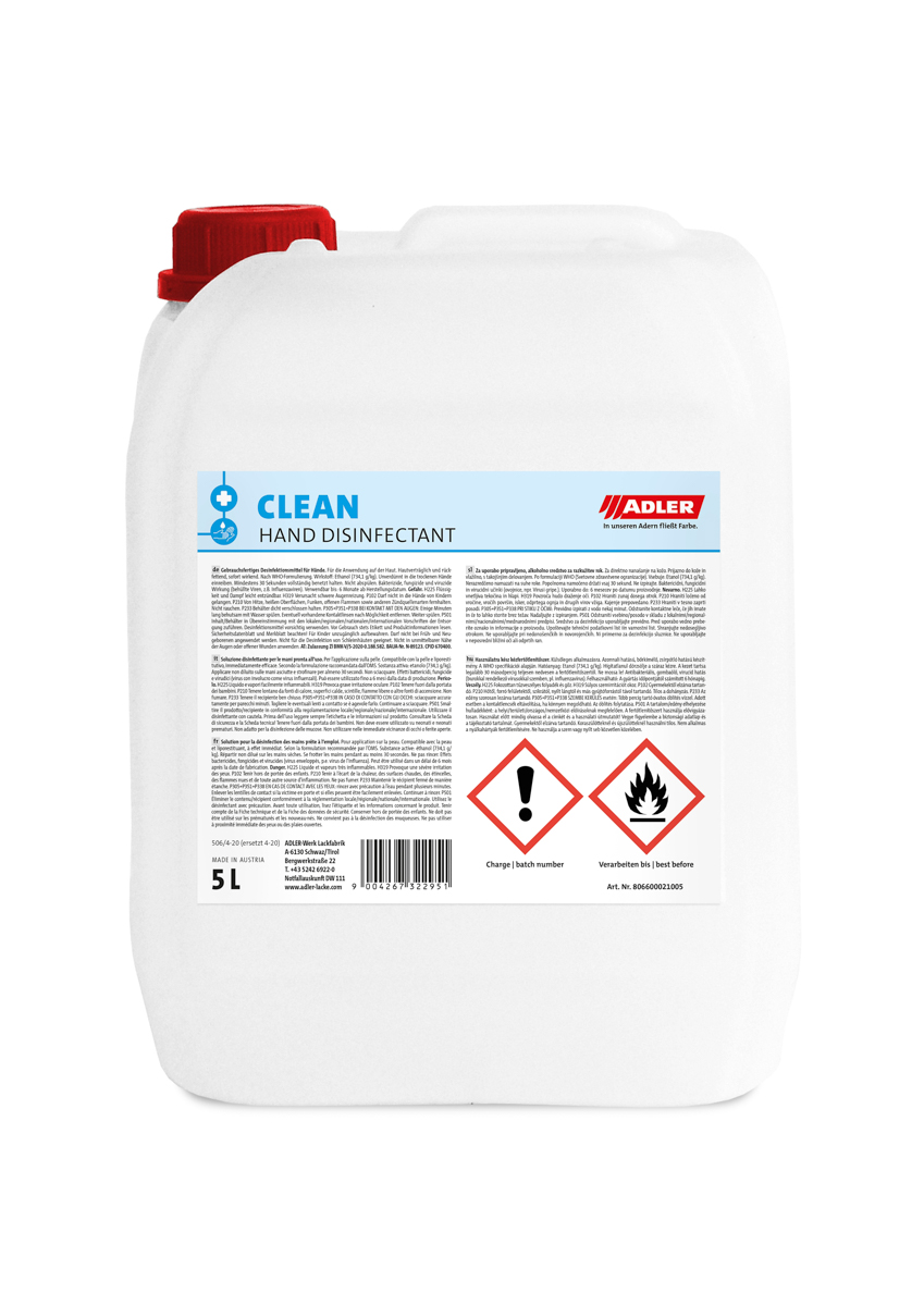 Adler Clean Hand Disinfectant 5,0 lt